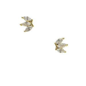 Petite CZ Post Earrings: Gold