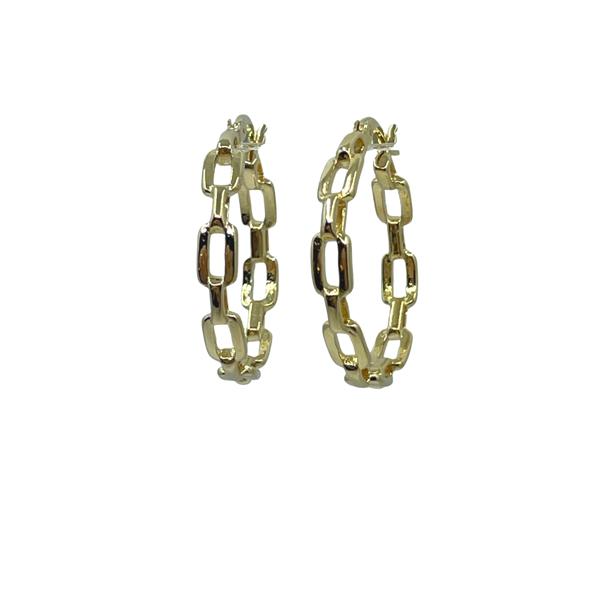Hoops: Open Link Post Earring: Gold Vermeil (EGHP4680) Earrings athenadesigns 