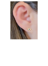 Load image into Gallery viewer, Evil Eye Micropave Stud: Gold Vermeil (EGP4058) Earrings athenadesigns 
