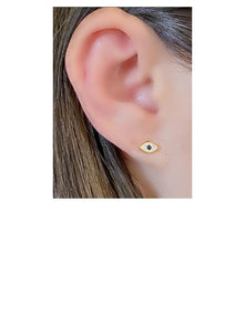 Evil Eye Micropave Stud: Gold Vermeil (EGP4058) Earrings athenadesigns 