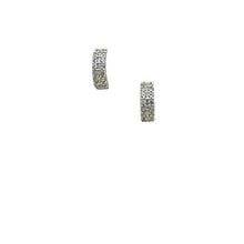 Load image into Gallery viewer, Hoop Post: Tiny Crystal Half Hoop: Gold Vermeil (EGHP405) Earrings athenadesigns 
