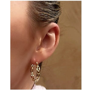 Hoops: Open Link Post Earring: Gold Vermeil (EGHP4680) Earrings athenadesigns 