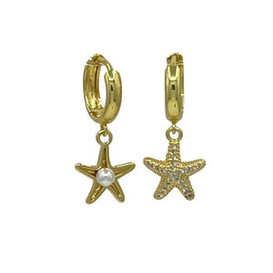 Hoops: Matching Starfish Charm Earrings (EGH453STF) Earrings athenadesigns 