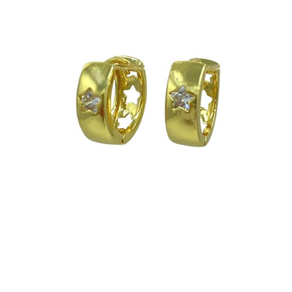 Star Huggie Hoop Gold Fill With CZ Earrings: (EGH44ST) Earrings athenadesigns 