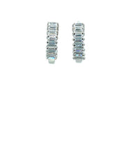 Load image into Gallery viewer, Tiny Huggie With CZ Baguettes: Sterling (EH458) Earrings athenadesigns 
