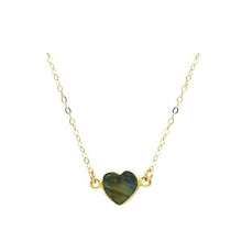 Load image into Gallery viewer, Heart: Semi Precious Stone Necklace: Labradorite (NGCH67LD) Necklaces athenadesigns 
