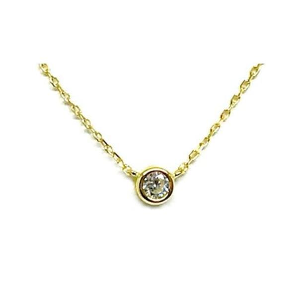 Crystal Bezel Necklace: Gold Vermeil (NCG4650) Necklaces athenadesigns 