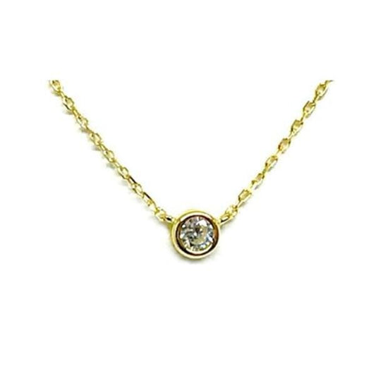 Crystal Bezel Necklace: Gold Vermeil (NCG4650) Necklaces athenadesigns 