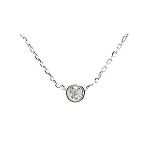 Crystal Bezel Necklace: Sterling Silver (NCS4650) Necklaces athenadesigns 