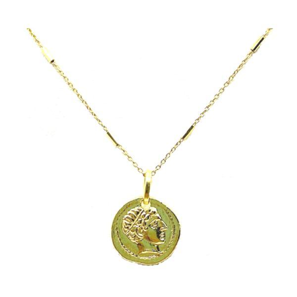 Coin Necklace Small in Gold Fill: (NCGP4CN/S) Necklaces athenadesigns 