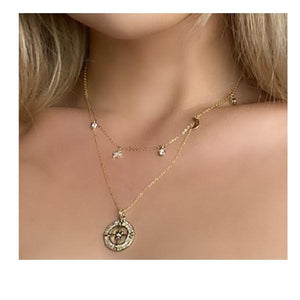 Compass With CZ's On 14Kt Gold Fill Chain (NGCP45CMPS) Necklaces athenadesigns 