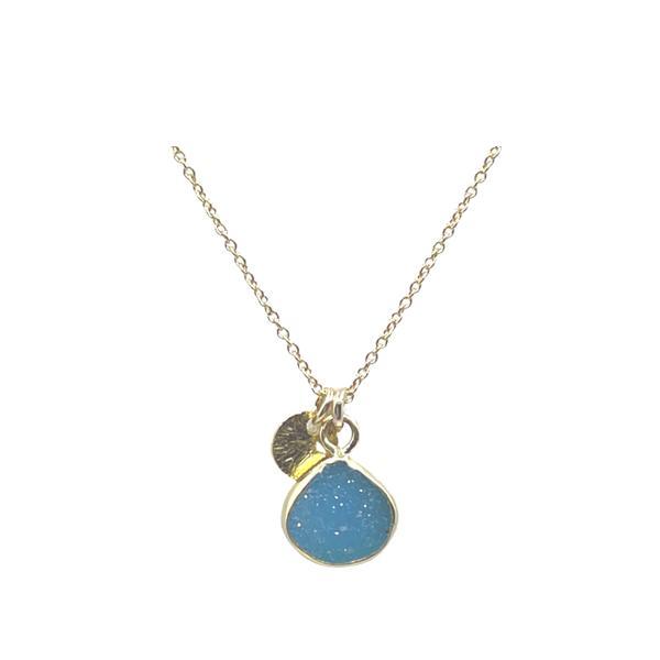 Electroform Druzy Charm Necklace: Blue (NGCH74DZB) Necklaces athenadesigns 