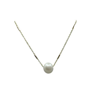 Floating Pearl On Gold Fill Chain: (NGCH403) Necklaces athenadesigns 