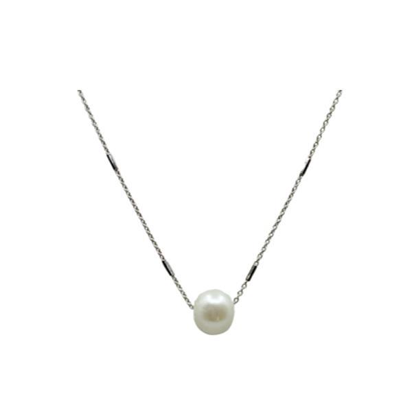 Floating Pearl On Sterling Chain: (NCH403) Necklaces athenadesigns 