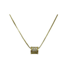 Load image into Gallery viewer, Micropave Slider: &#39;Barrel&#39;: 18kt and CZ (NGCH465BRL) Necklaces athenadesigns 
