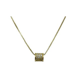 Micropave Slider: 'Barrel': 18kt and CZ (NGCH465BRL) Necklaces athenadesigns 