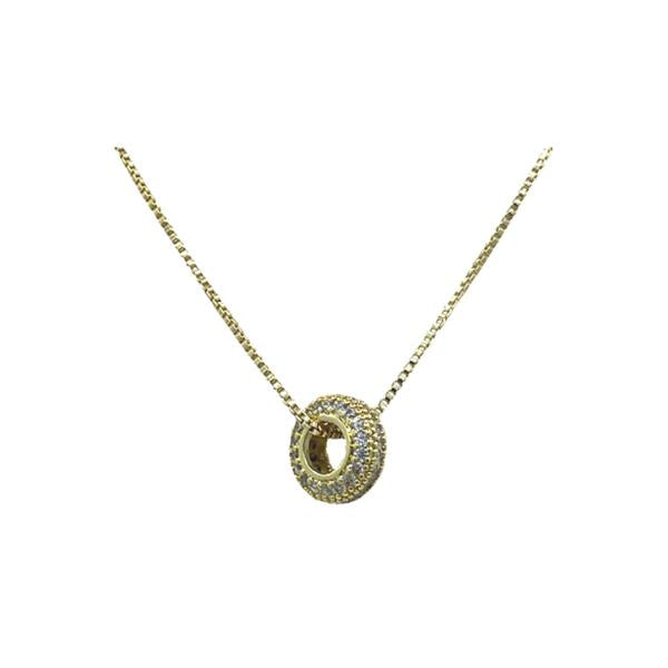 Micropave Slider: Large Oval: 18kt and CZ (NGCH465OVL) Necklaces athenadesigns 