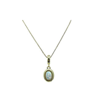 Opal (Synthetic) Charm in 18kt Gold Fill: White (NGCH487OP) Necklaces athenadesigns 