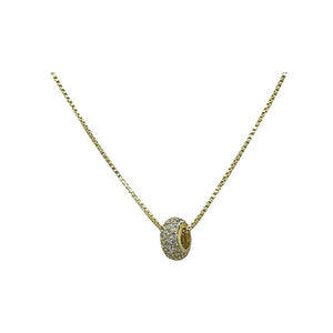 Micropave Slider: Small Oval: 18kt and CZ (NGCH465OVS) Necklaces athenadesigns 