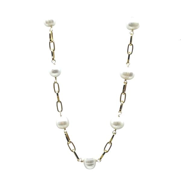 Pearl and Gold Plated Necklace: 16