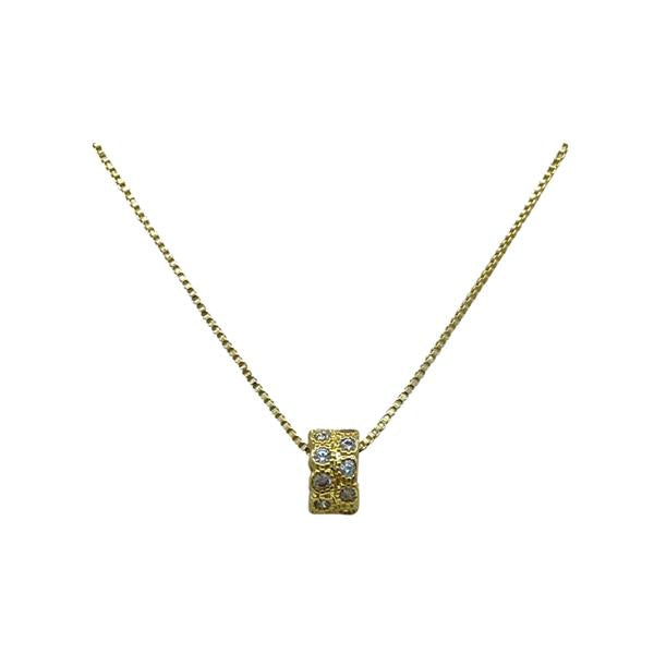 Micropave Slider: 'Cylinder': 18kt and CZ (NGCH465RND) Necklaces athenadesigns 