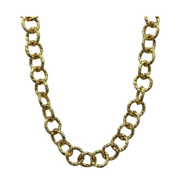 Textured Round Link Necklace (NG4464) Necklaces athenadesigns 