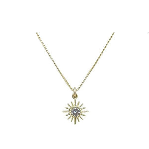 Small Starburst 18Kt Gold Fill Charm Necklace (NGCH4450) Necklaces athenadesigns 