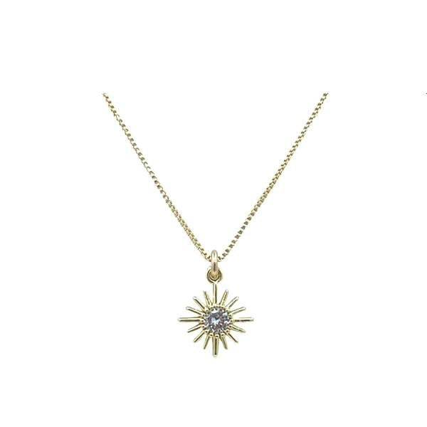Small Starburst 18Kt Gold Fill Charm Necklace (NGCH4450) Necklaces athenadesigns 