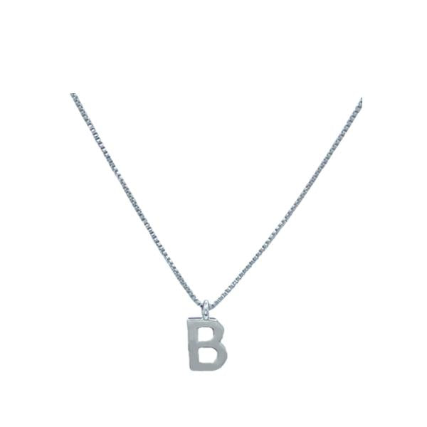 Link Chain With Initial: A-I: Gold Fill or Sterling Silver Chain (NGCP40_ or NCP40_) Necklaces athenadesigns Silver B 