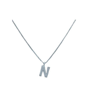 Link Chain With Initial: M-R: Gold Fill or Sterling Silver Chain (NGCP40_ or NCP40_) Necklaces athenadesigns Silver N 