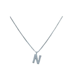 Link Chain With Initial: M-R: Gold Fill or Sterling Silver Chain (NGCP40_ or NCP40_) Necklaces athenadesigns Silver N 