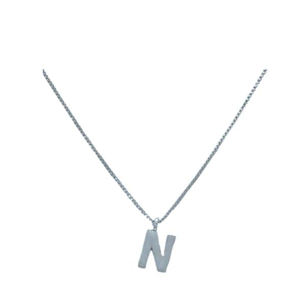 Link Chain With Initial: M-R: Gold Fill or Sterling Silver Chain (NGCP40_ or NCP40_) Necklaces athenadesigns Silver N 