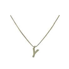 Load image into Gallery viewer, Link Chain With Initial: S-Z: Gold Fill or Sterling Silver Chain (NGCP40_ or NCP40_) Necklaces athenadesigns Gold Y 
