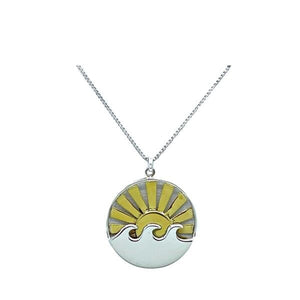Mixt Metal: Sun & Wave Charm Necklace: Sterling Silver FACEBOOK athenadesigns 