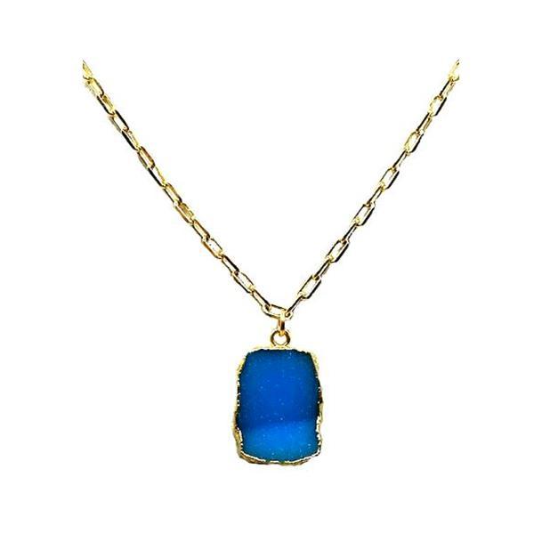 Electroform Pendant on Gold Fill Link Chain: Blue Druzy (NGCP749DZB) Necklaces athenadesigns 