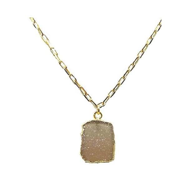Electroform Pendant on Gold Fill Link Chain: Pink Druzy (NGCP749DZP) Necklaces athenadesigns 
