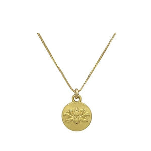 Lotus Charm: Gold Plated on Rhodium Fill Chain (NGCP460LTS) Necklaces athenadesigns 