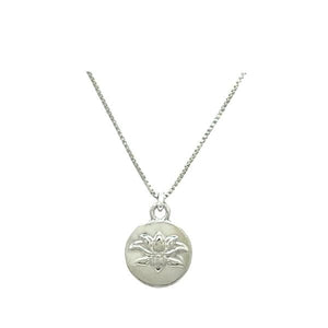 Lotus Charm: Rhodium Plated on Rhodium Fill Chain (NCP460LTS) Necklaces athenadesigns 