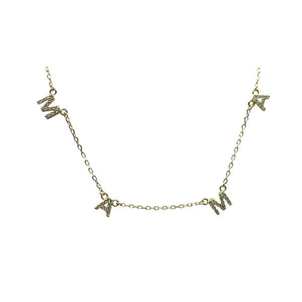 Mama Pave Necklace: Gold Vermeil (NGCH45MAMA) Necklaces athenadesigns 
