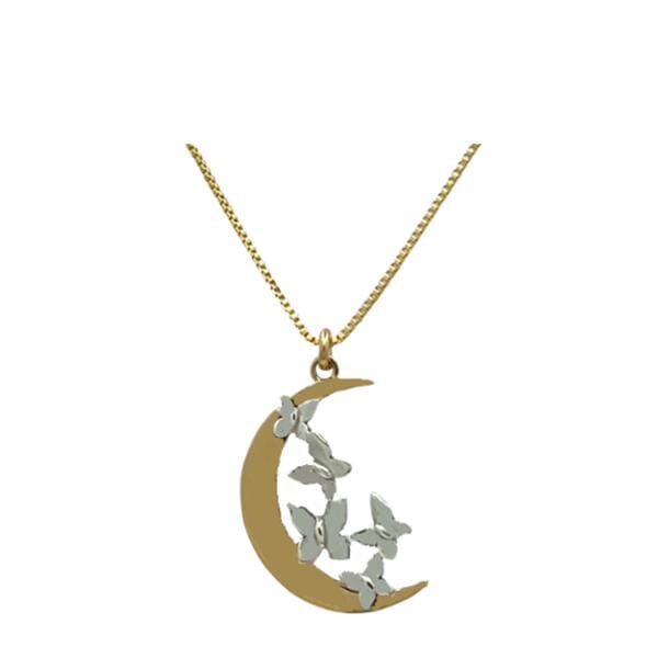 Crescent Moon With Butterfly Cluster (NGCP4MBFY Necklaces athenadesigns 