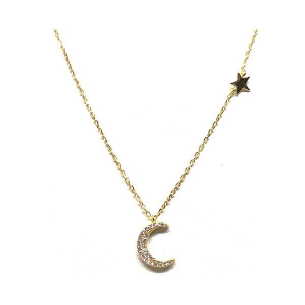 Crystal Moon and Star Necklace: Rose Gold (NCRG5/MNSTR) Also: Gold Necklaces athenadesigns Gold: NCG5/MNSTR 