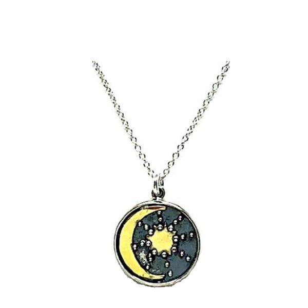 Sun and Moon Charm Necklace: Sterling Silver (NCSP46MNSN) Necklaces athenadesigns 