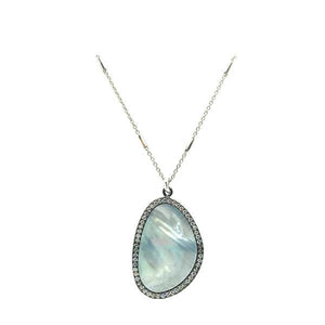 Mother of Pearl 'Halo' Necklace on Sterling Silver (NCS385) Necklaces athenadesigns 