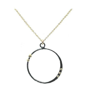 Mixed Metal Open Circle (NGCP4966X) Necklaces athenadesigns 