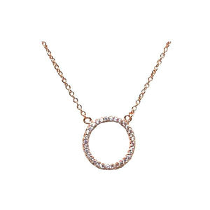 Micro Pave Open Circle: Gold Vermeil: (NCG4650) Also Rose Gold Necklaces athenadesigns 