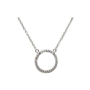 Micro Pave Open Circle: Gold Vermeil: (NC4650) Also Rose Gold Necklaces athenadesigns 