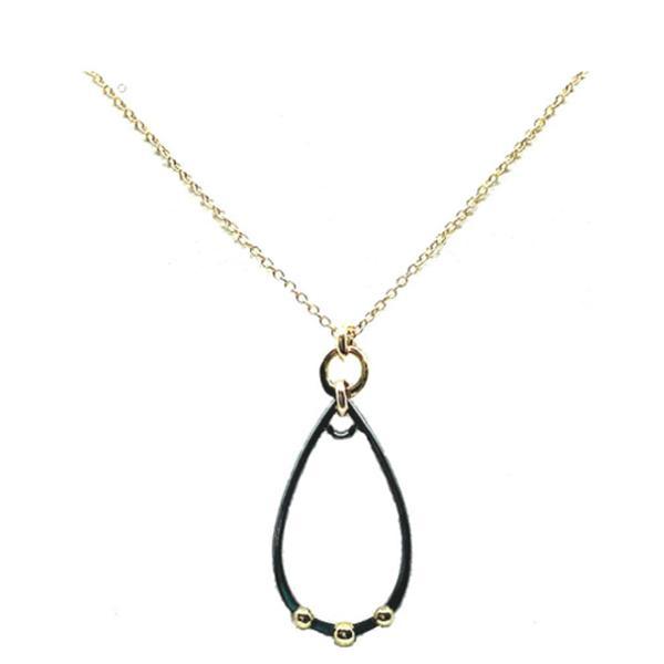 Mixed Metal Open Teardrop: Gold Chain(NGCP408X) Necklaces athenadesigns 