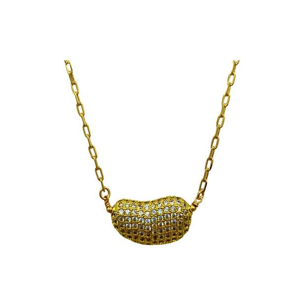 'Kidney Bean' 18kt Gold Fill Pave : Large (NGCH4508/L) Necklaces athenadesigns 