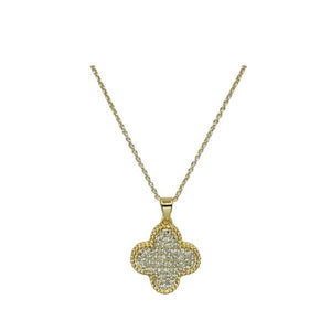 Pave Clover on Gold Fill Chain: (NCP48CLVR) Necklaces athenadesigns 