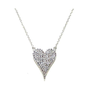 Micropave Heart Necklace: Sterling Silver (NCP45HRT) Necklaces athenadesigns 